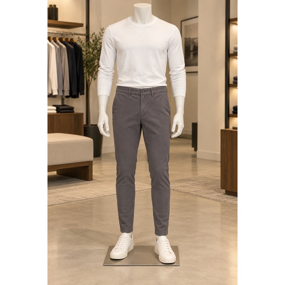 Express Mens Skinny Chino Pants Gray Solid Casual Trousers 31 x 30